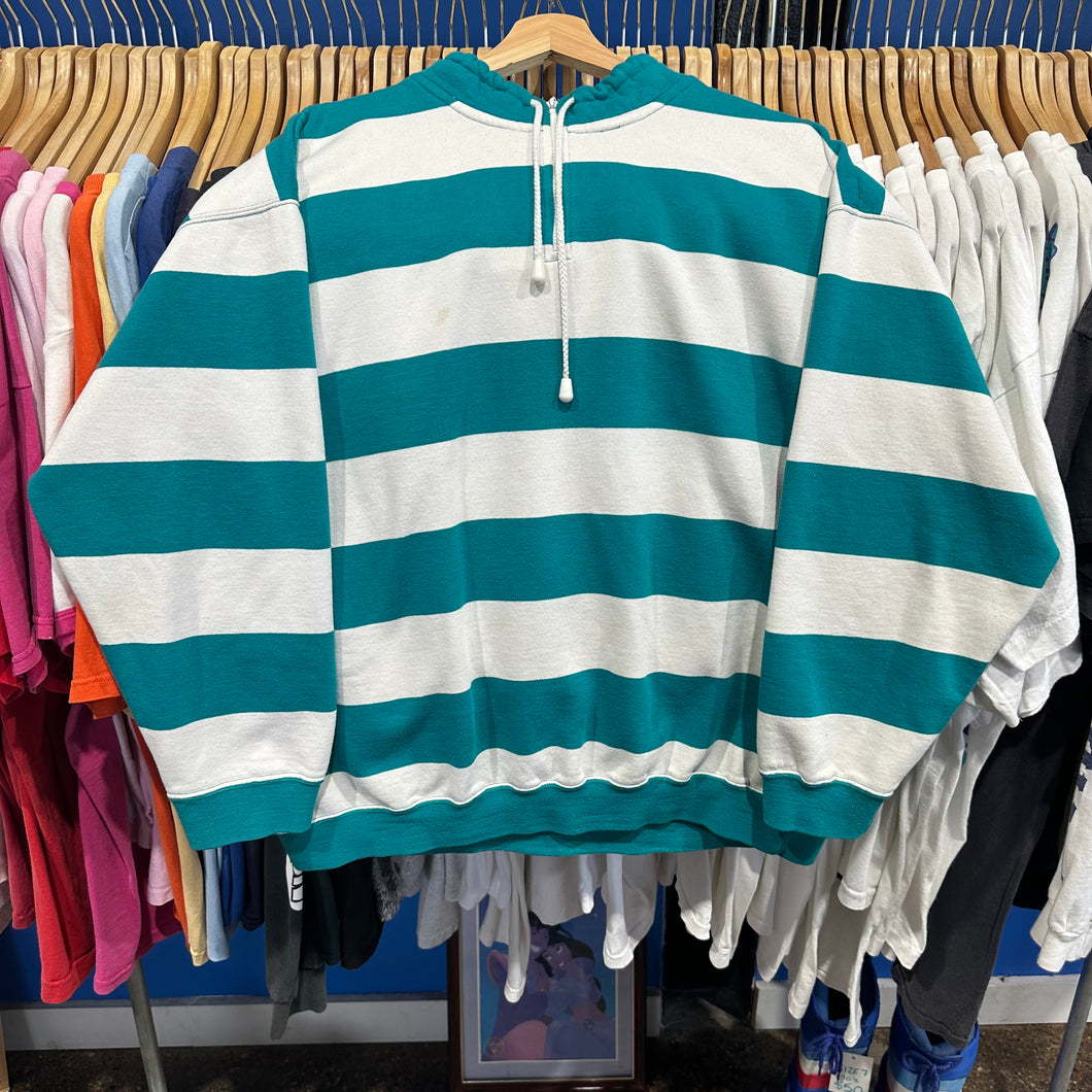 Color Block Striped Quarter Zip Sweatshirt