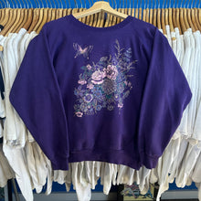 Load image into Gallery viewer, Purple Floral &amp; Butterflies Grandma Crewneck Sweatshirt
