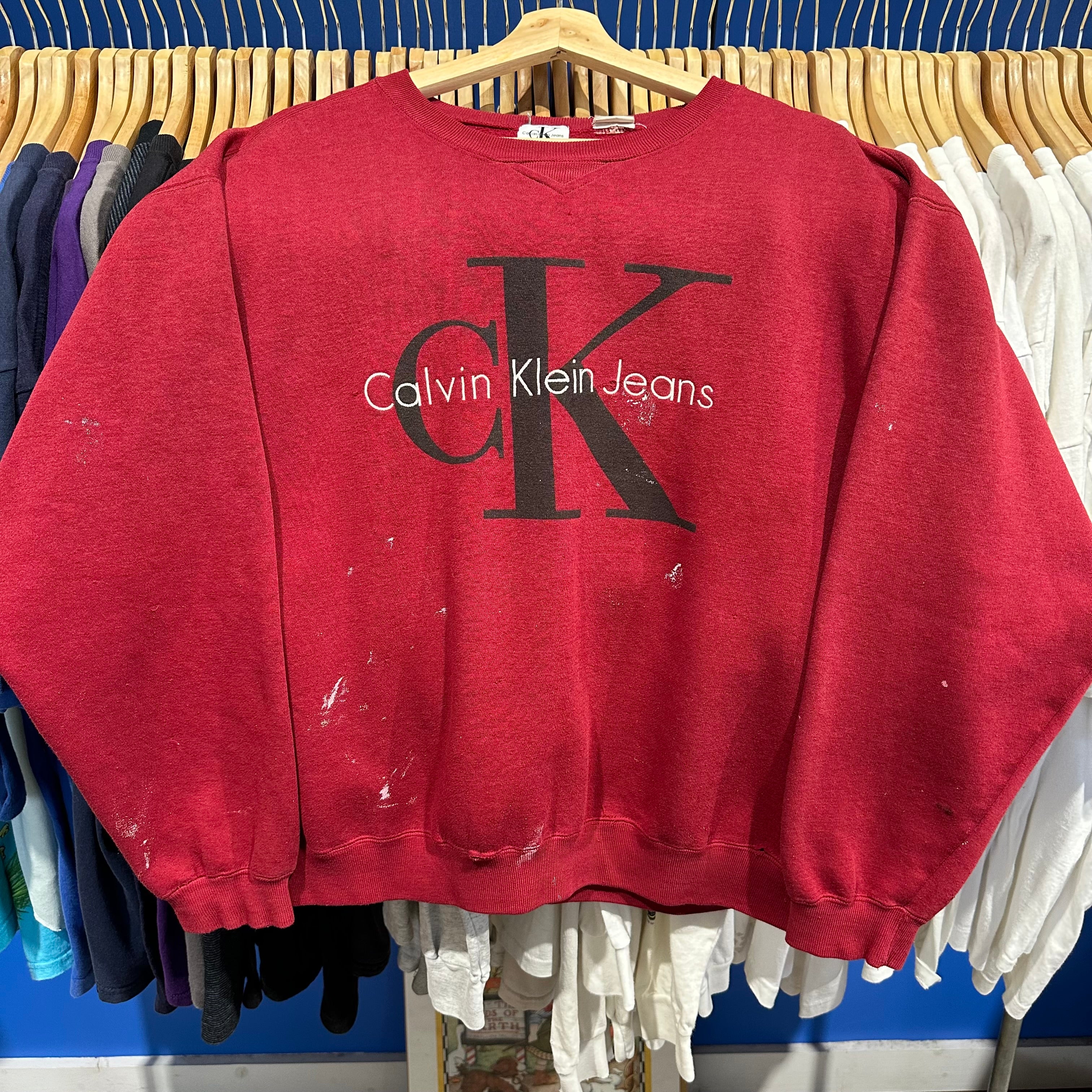 Red calvin cheap klein sweatshirt