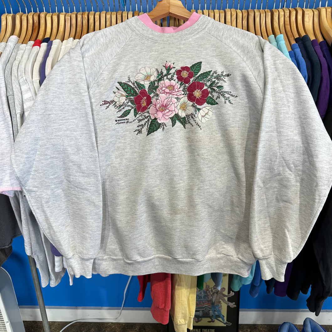 Floral Bouquet Pink Double Collared Sweatshirt