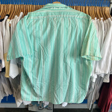 Load image into Gallery viewer, Teal &amp; White Striped Button-Up
