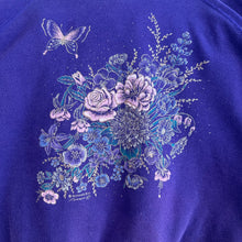 Load image into Gallery viewer, Purple Floral &amp; Butterflies Grandma Crewneck Sweatshirt
