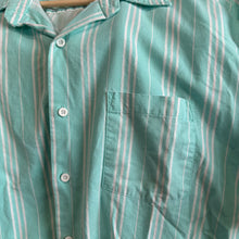 Load image into Gallery viewer, Teal &amp; White Striped Button-Up
