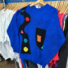 Load image into Gallery viewer, Fetagetti Abstract Geometric Blue Sweater
