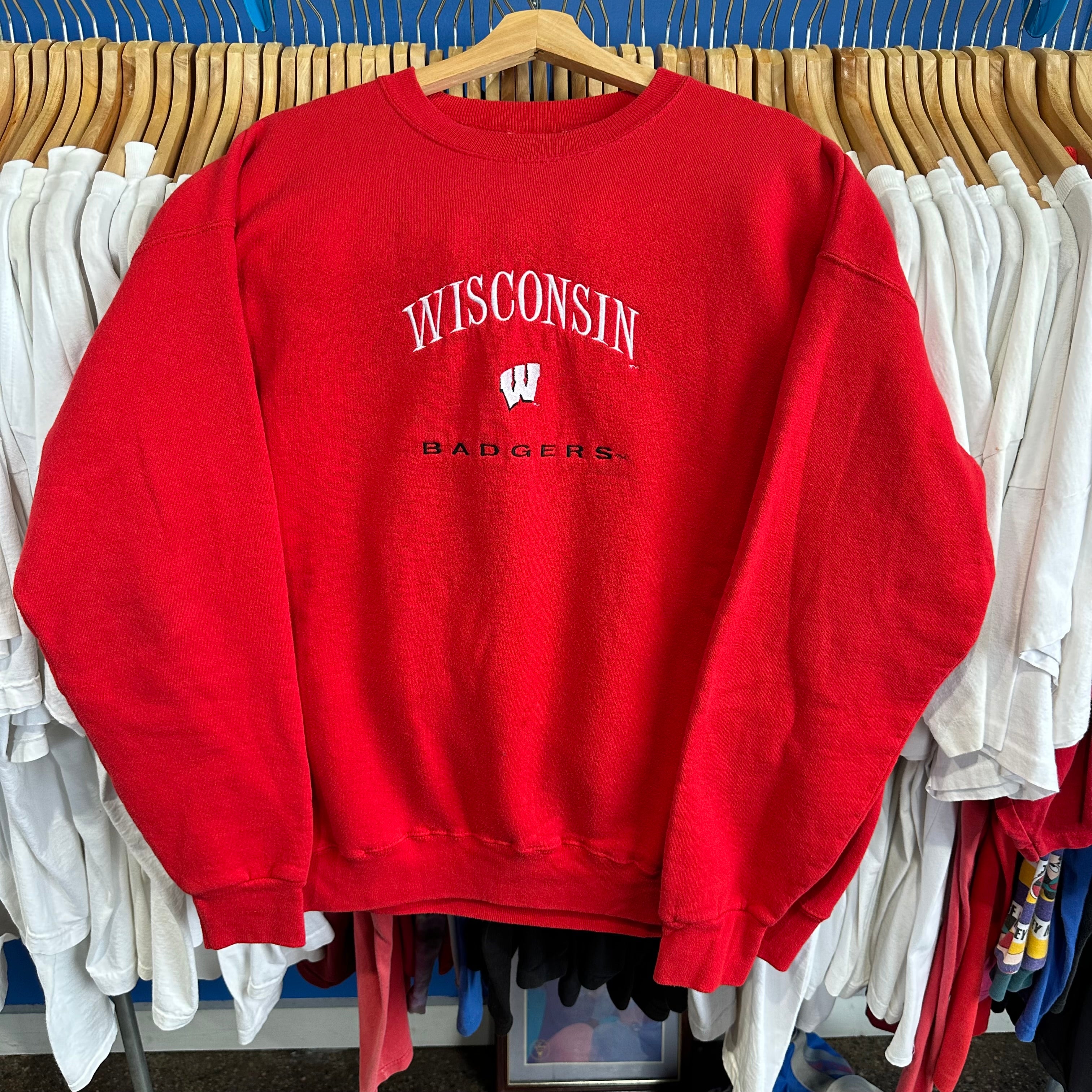 Wisconsin Badgers Spellout Crewneck Sweatshirt
